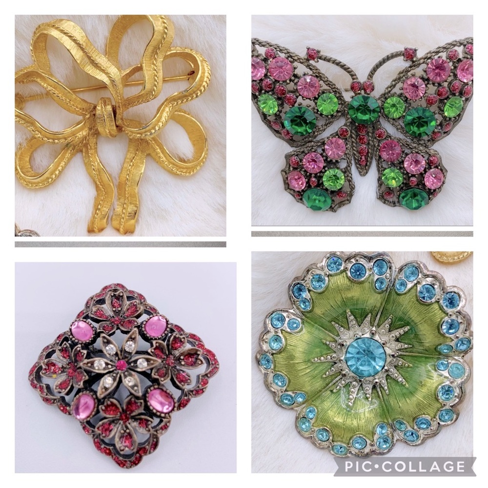 Gift idea of 4 Broaches, scarf or suit jacket accessory for 1 price of 30.00
